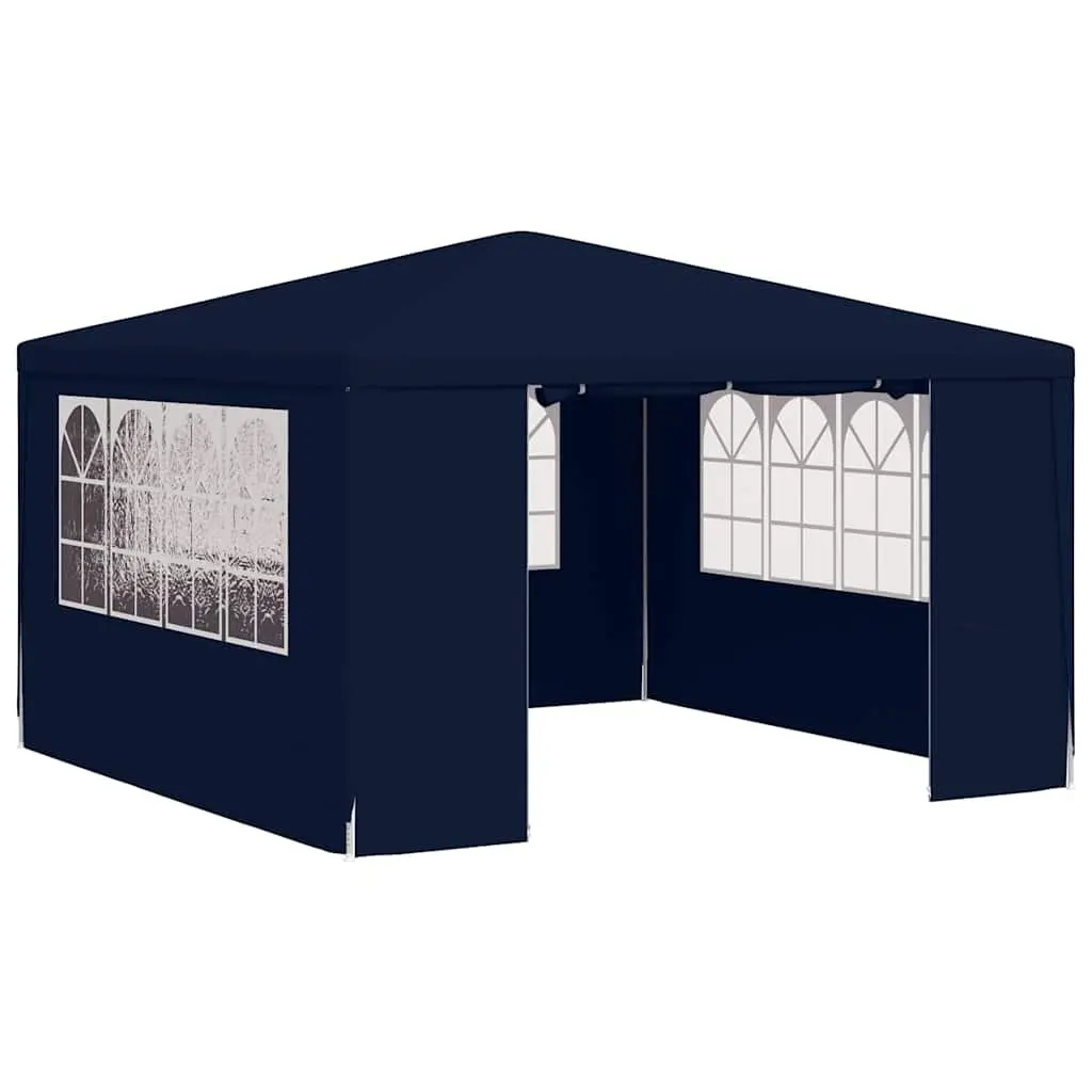 4x4 m Party Tent with Steel Frame and Blue Fabric