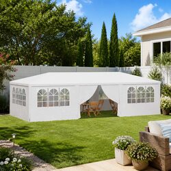 4m x 9m Gazebo Tent with Windows and Zippered Door