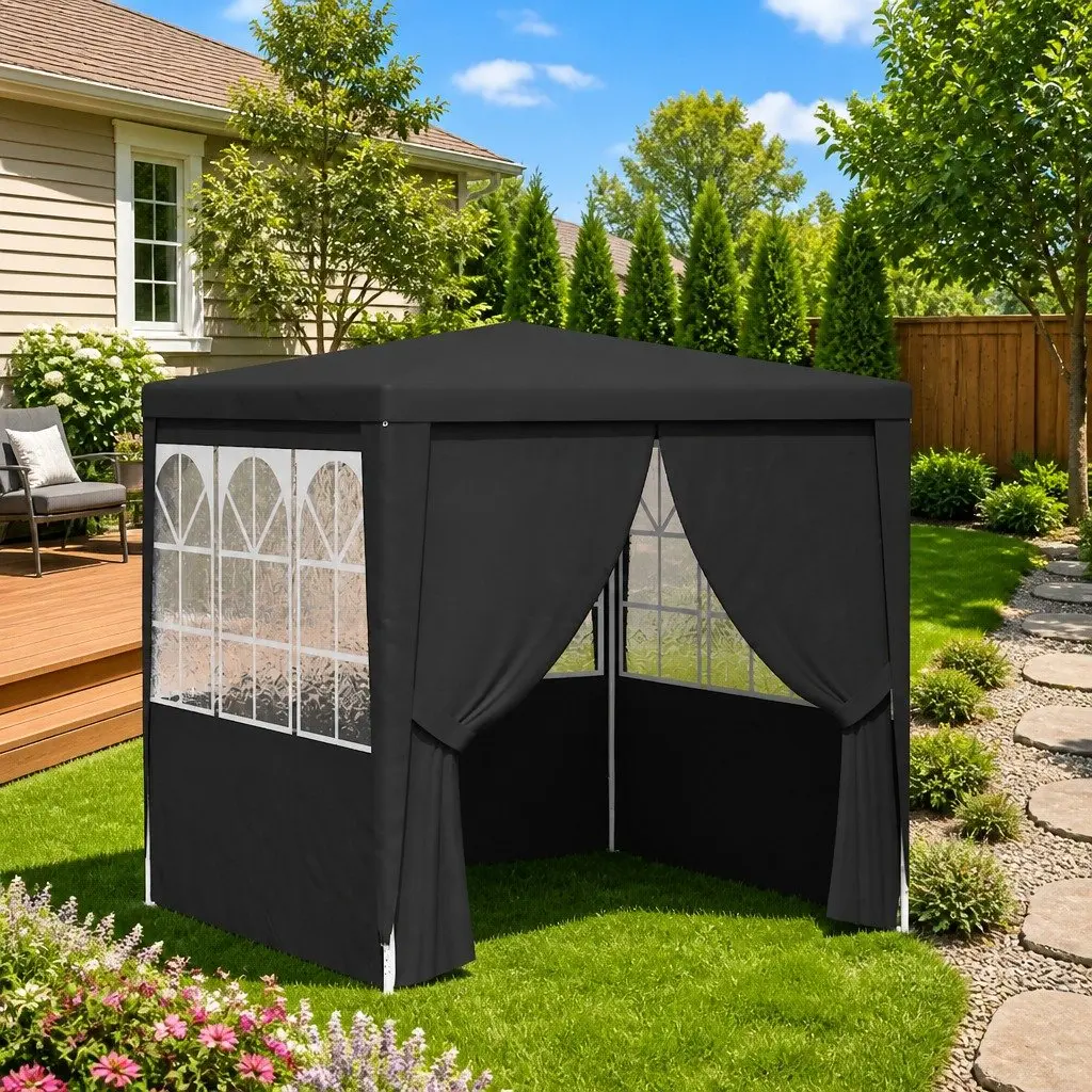 Party Tent Marquee Outdoor Gazebo Canopy 2.5x2.5m Anthracite