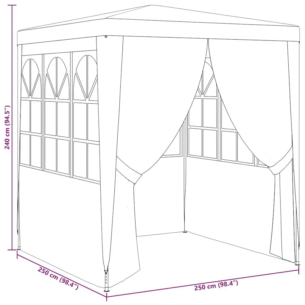 Party Tent Marquee Outdoor Gazebo Canopy 2.5x2.5m Anthracite
