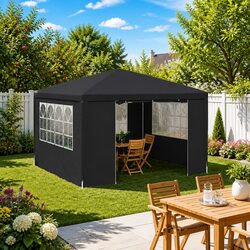 4x4 m Anthracite Party Tent with Steel Frame and Side Walls