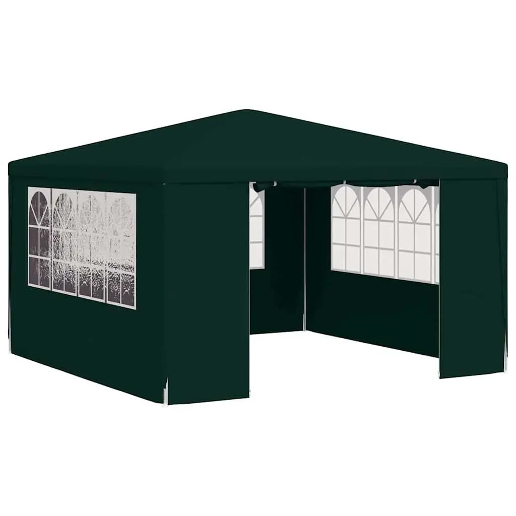 Party Tent Outdoor 4x4 m Green Canopy Gazebo with Side Walls Windows Door Panels