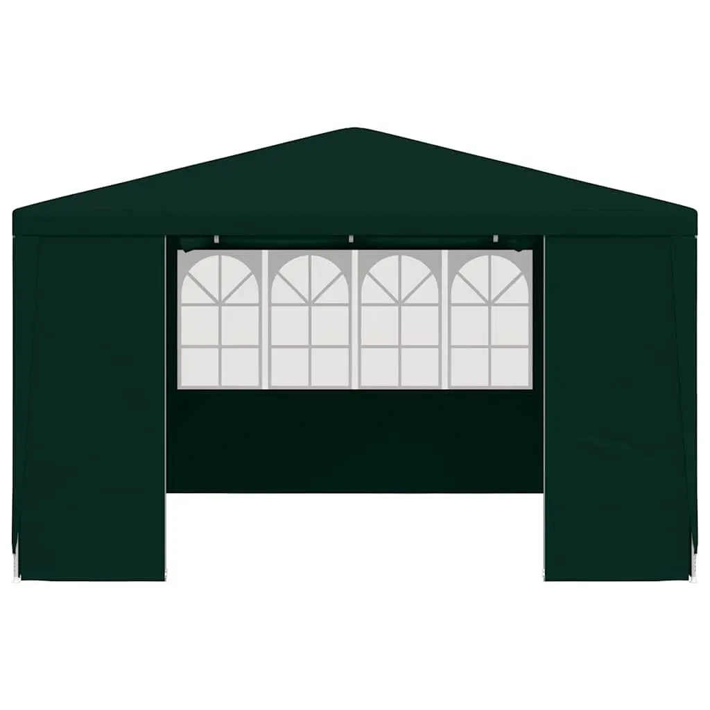 Party Tent Outdoor 4x4 m Green Canopy Gazebo with Side Walls Windows Door Panels