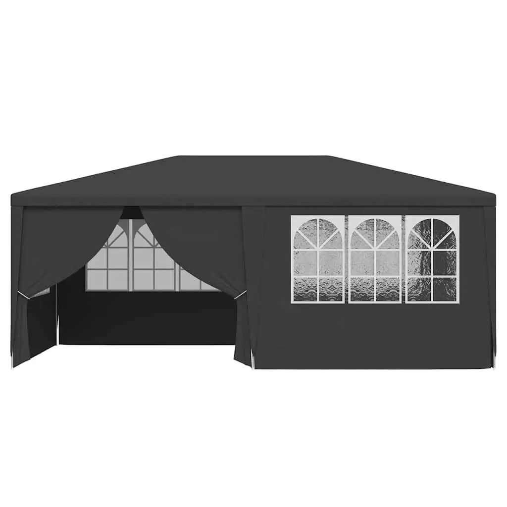 Party Tent 4x6 m Anthracite Outdoor Marquee with Side Walls Windows Door