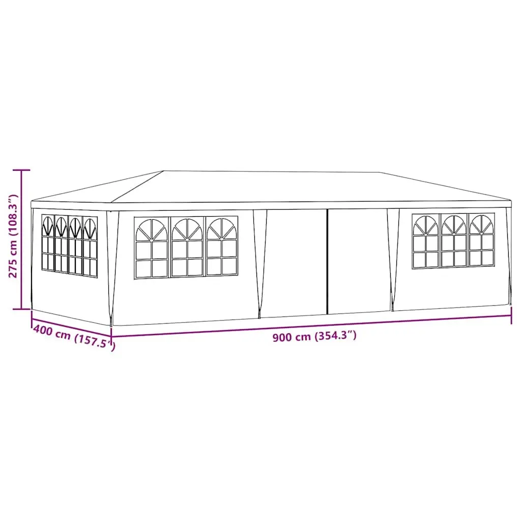 4x9 m Anthracite Outdoor Party Tent