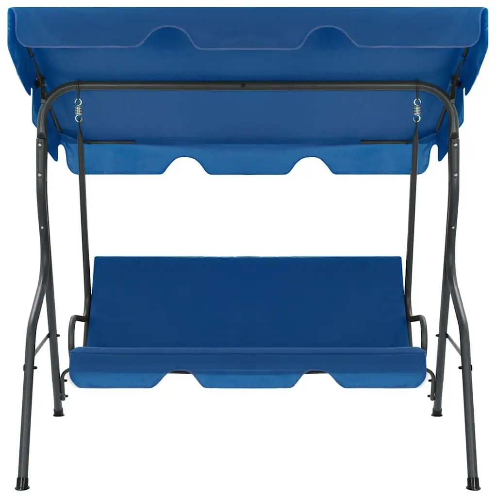 Garden Swing Bench Blue Outdoor Patio Seating Canopy Shade Fabric Seat