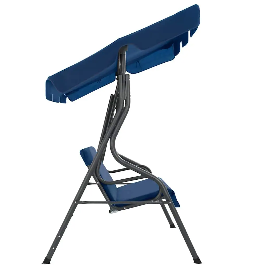 Garden Swing Bench Blue Outdoor Patio Seating Canopy Shade Fabric Seat