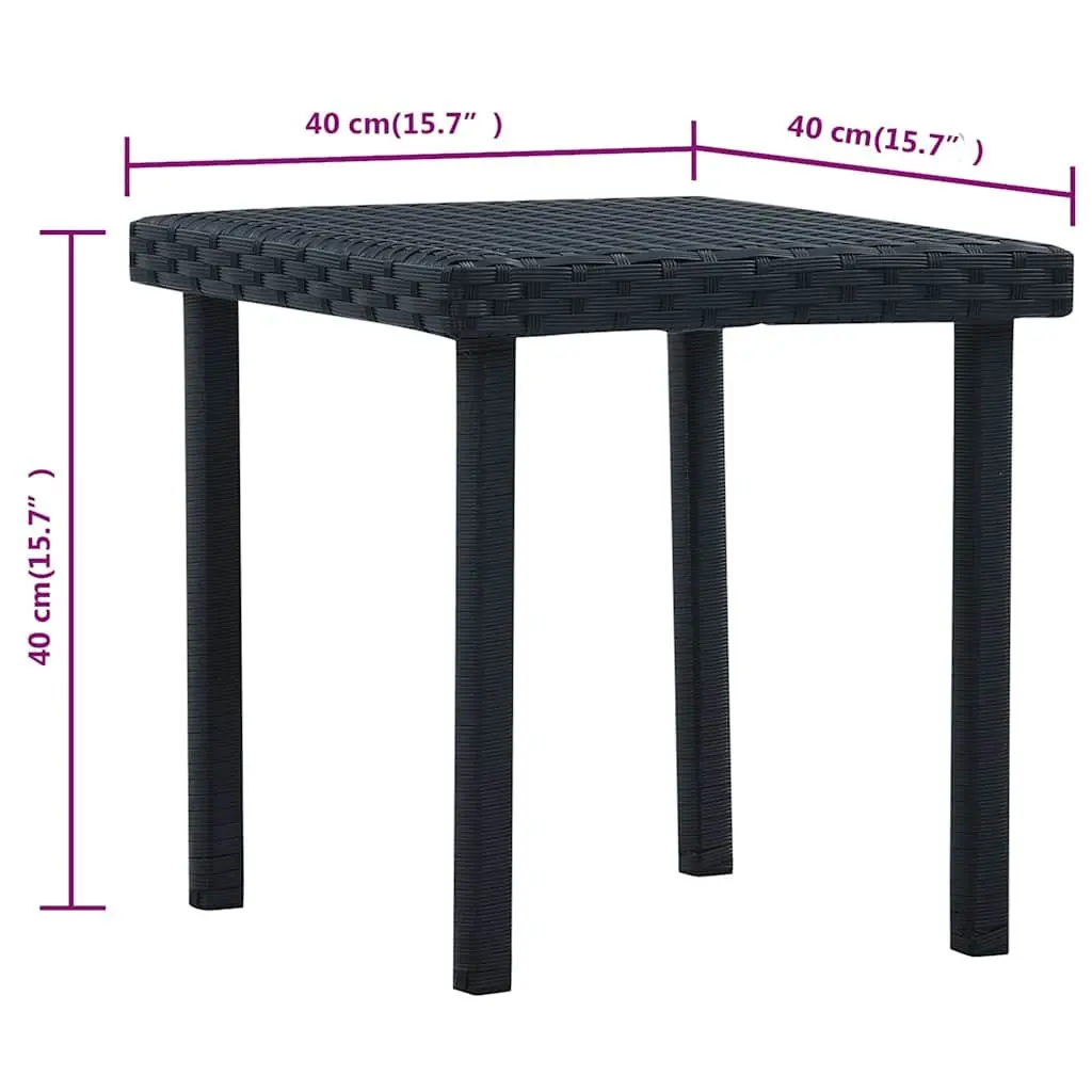 Outdoor Tea Table Black 40x40 cm