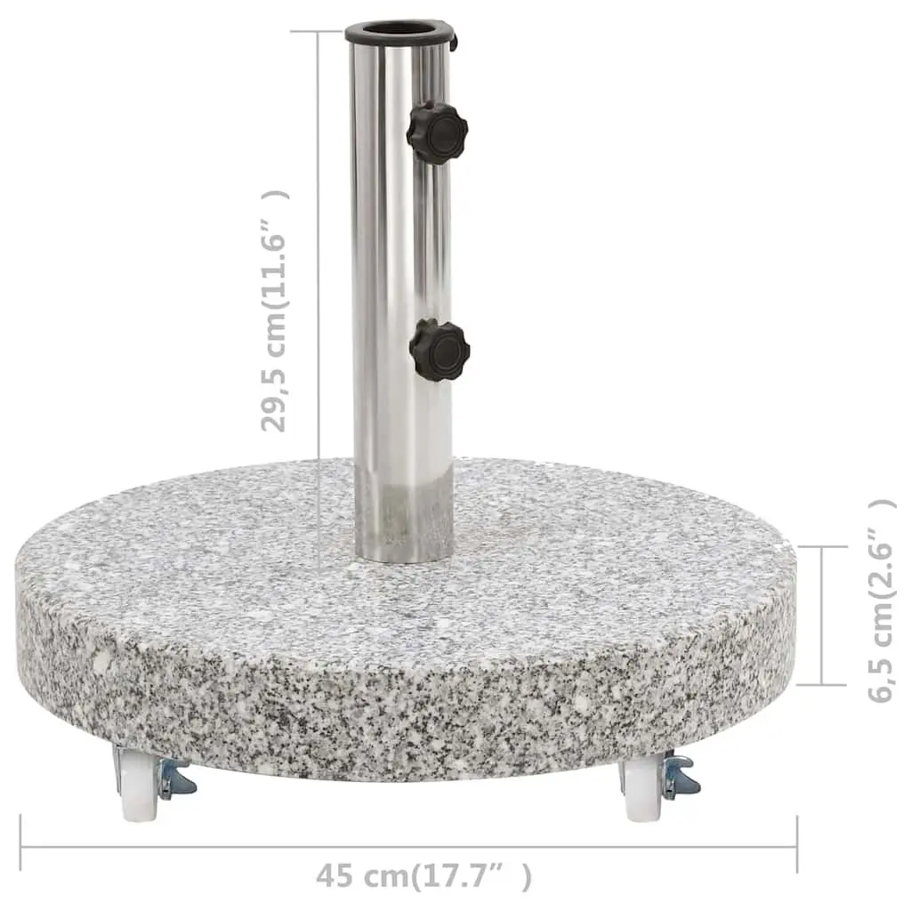 Round Granite Parasol Base 30kg Grey
