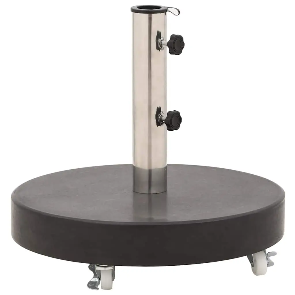 30kg Round Black Granite Umbrella Base with Castors