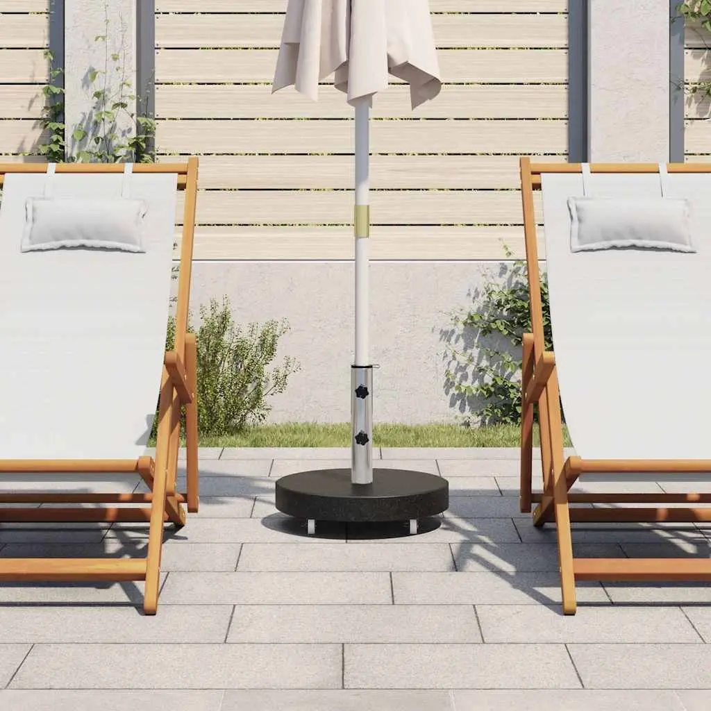 30kg Round Black Granite Umbrella Base with Castors