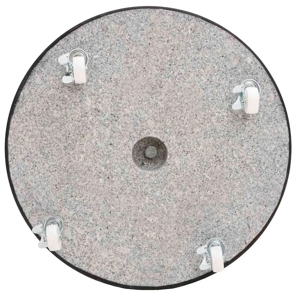 30kg Round Black Granite Umbrella Base with Castors