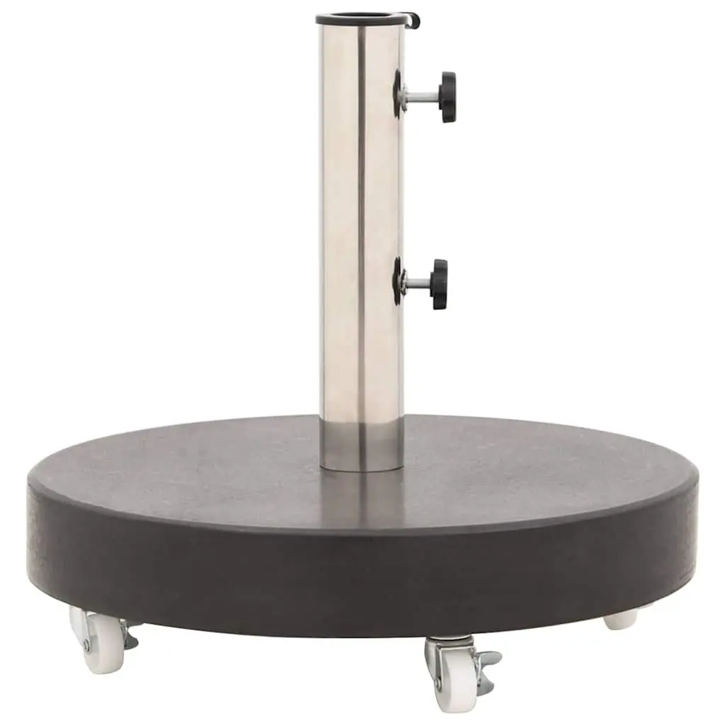 30kg Round Black Granite Umbrella Base with Castors