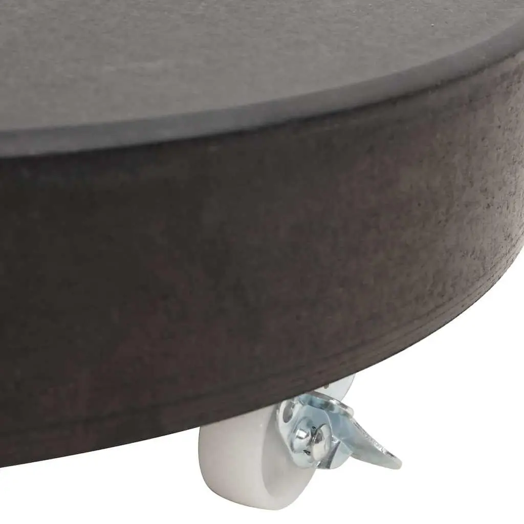 30kg Round Black Granite Umbrella Base with Castors