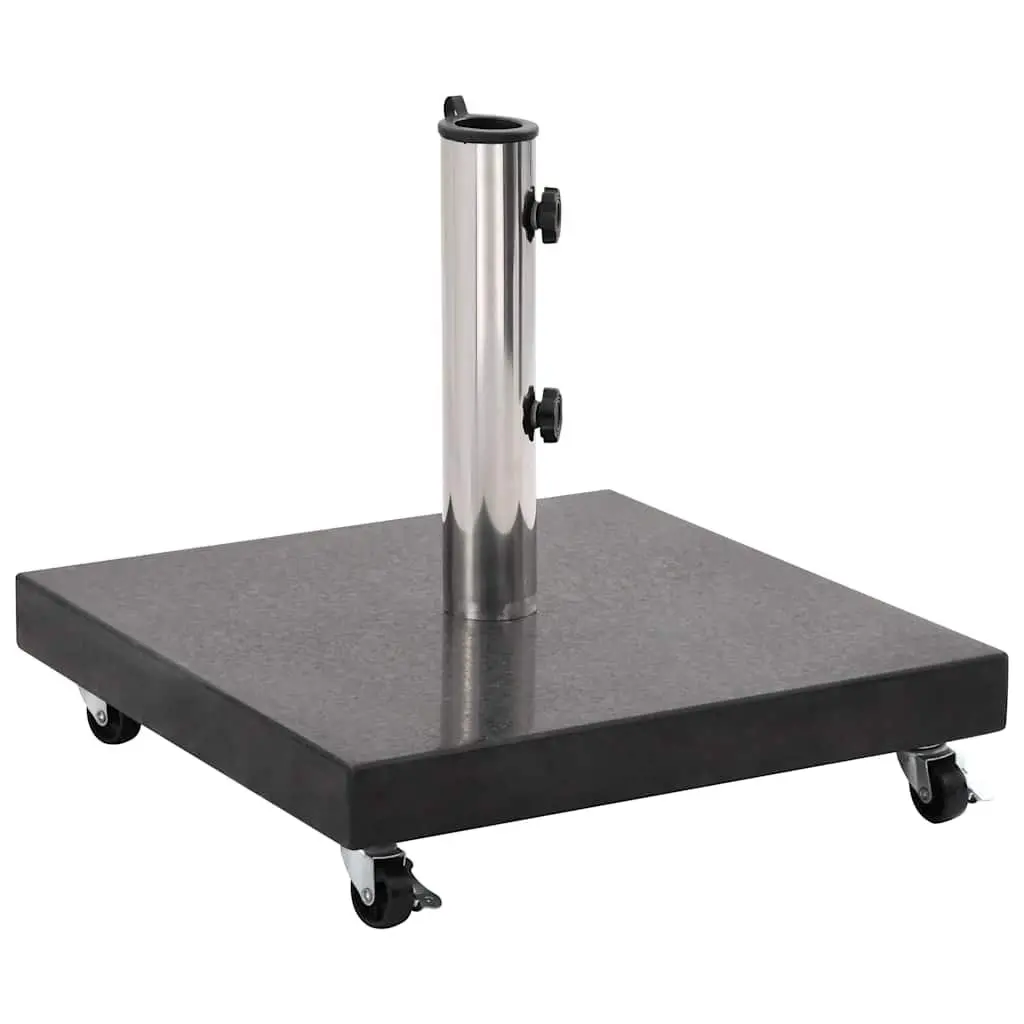 Square Granite Parasol Base Outdoor Umbrella Stand Weight Anchor 30kg Black