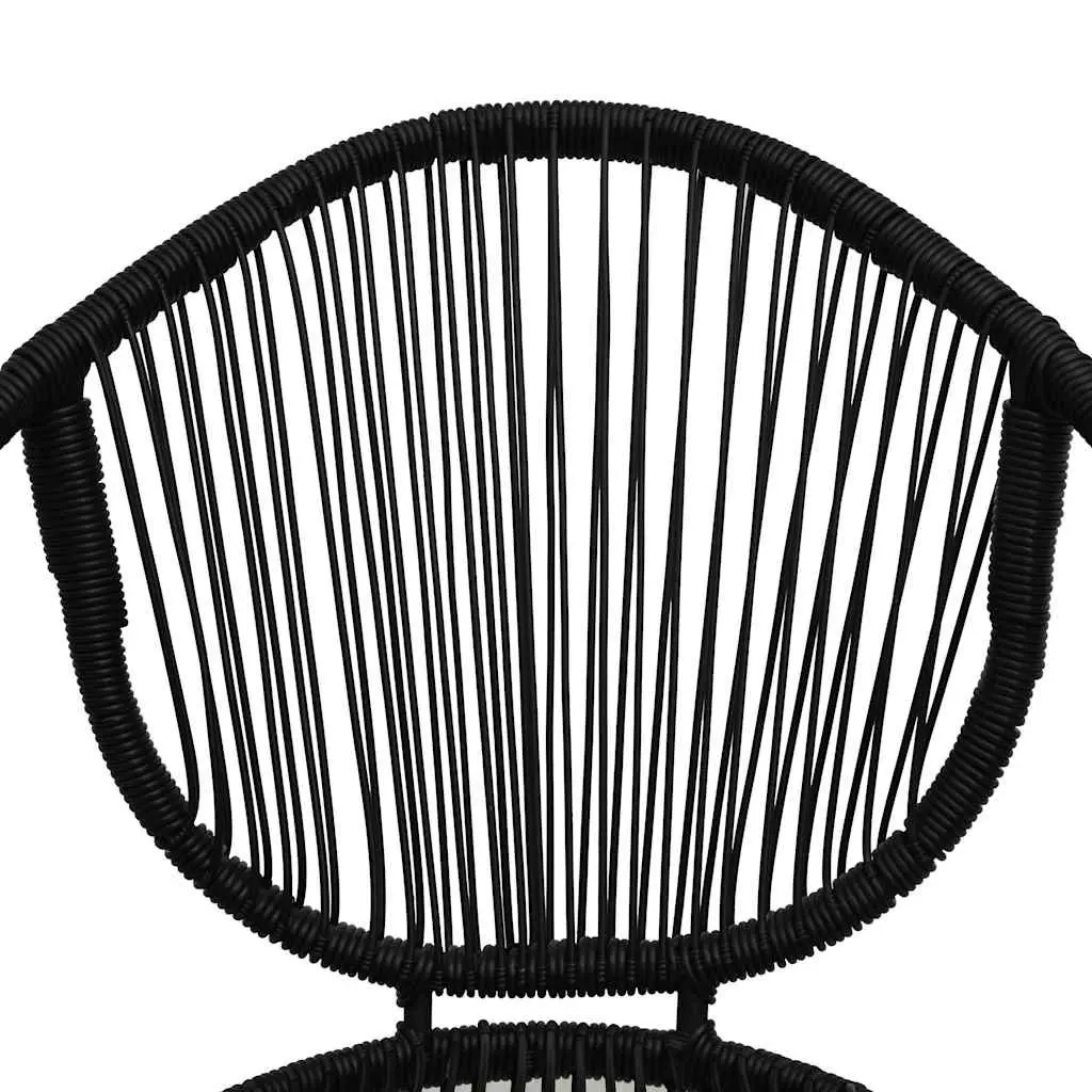 Outdoor Garden Chairs Set 2 Piece Stackable Patio Seating Black Rattan Style
