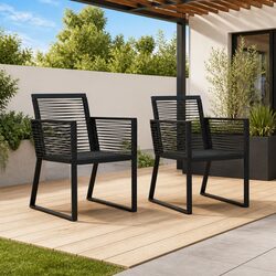 Specifications for 2 Black Outdoor Garden Chairs