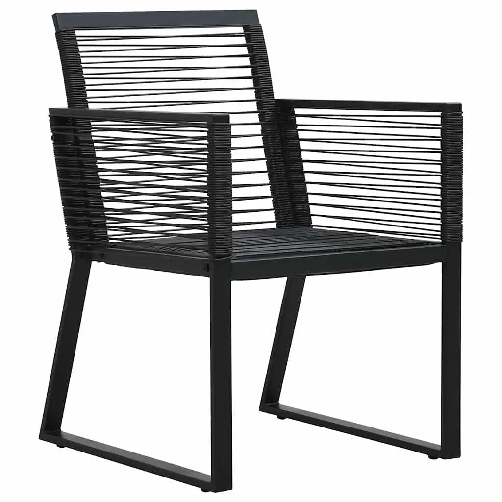 2 Black Outdoor Garden Chairs