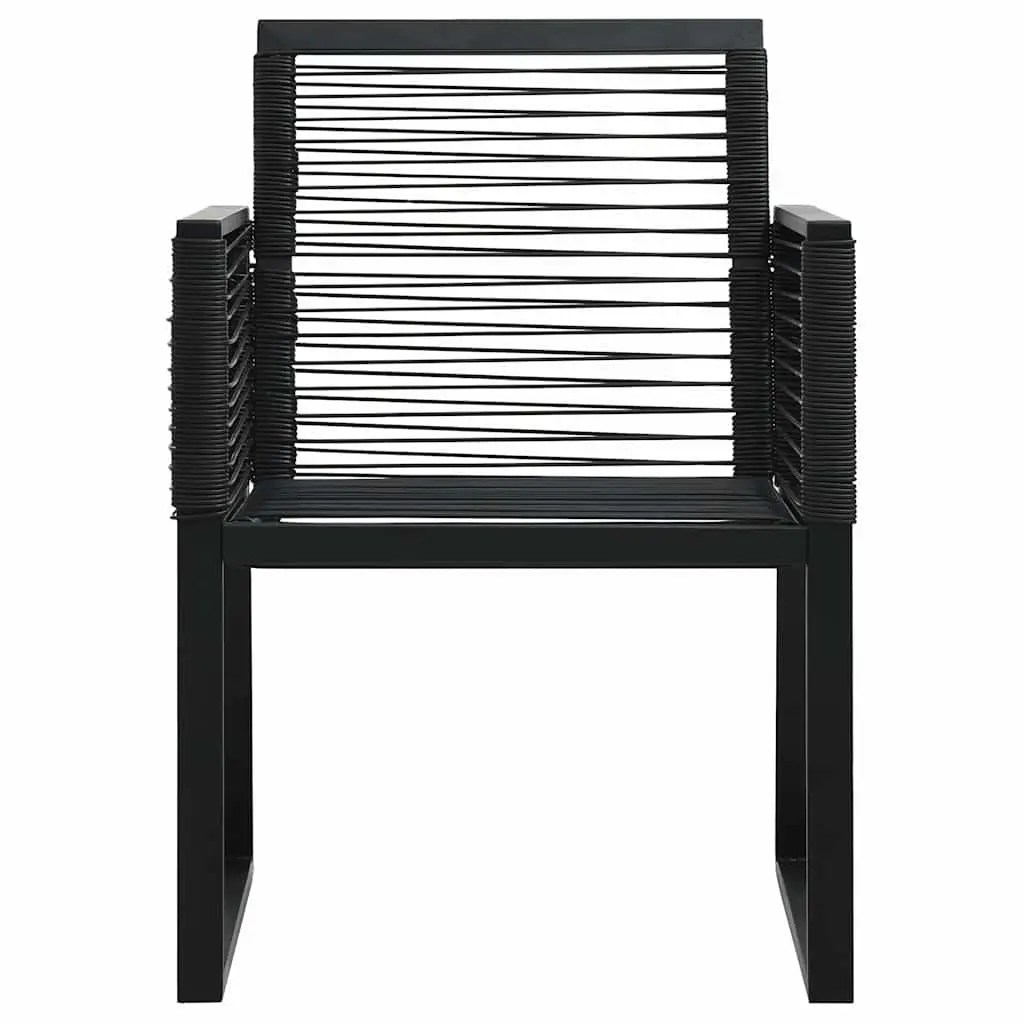 2 Black Outdoor Garden Chairs