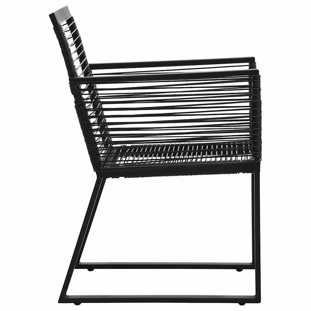 2 Black Outdoor Garden Chairs