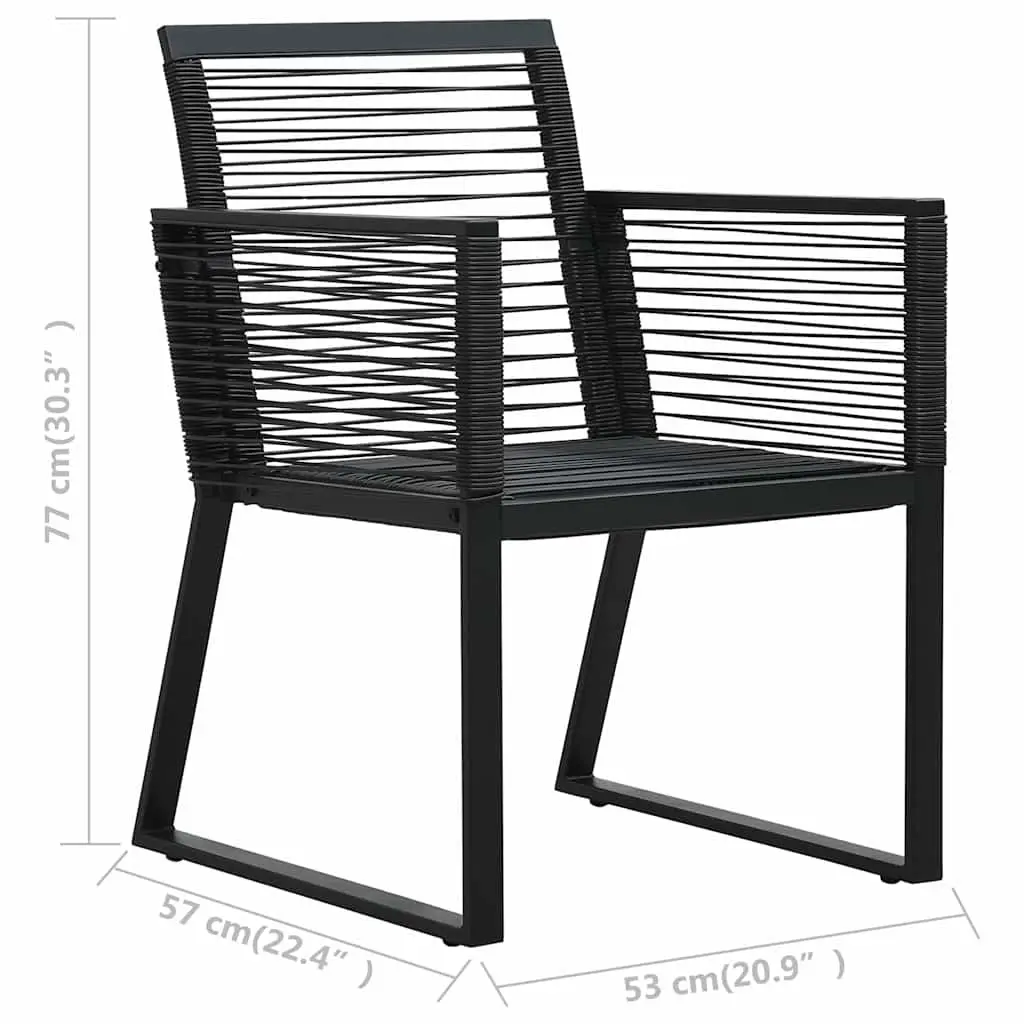 2 Black Outdoor Garden Chairs