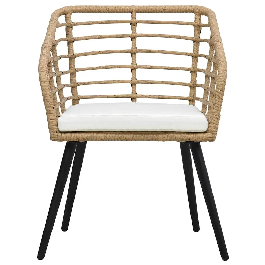 Outdoor Chairs for Patio and Garden 2 Piece Brown with Cushions