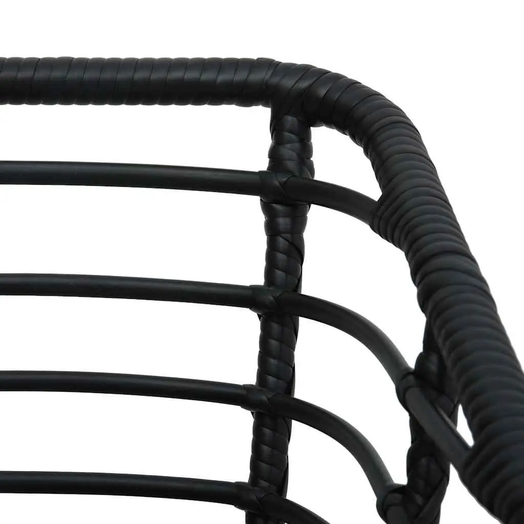 3 Piece Bistro Set Outdoor Patio Garden Furniture Black Poly Rattan Chairs Table