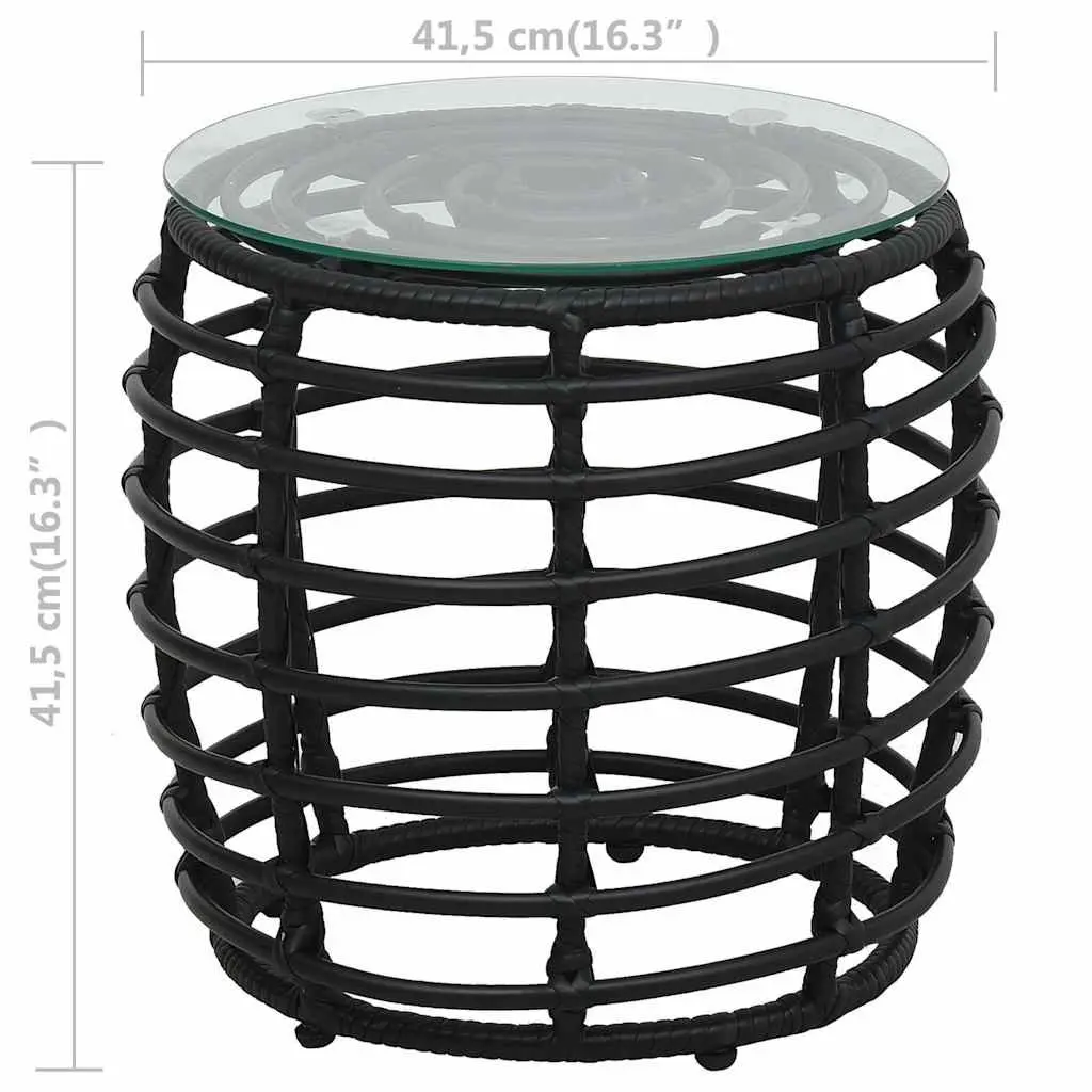 3 Piece Bistro Set Outdoor Patio Garden Furniture Black Poly Rattan Chairs Table