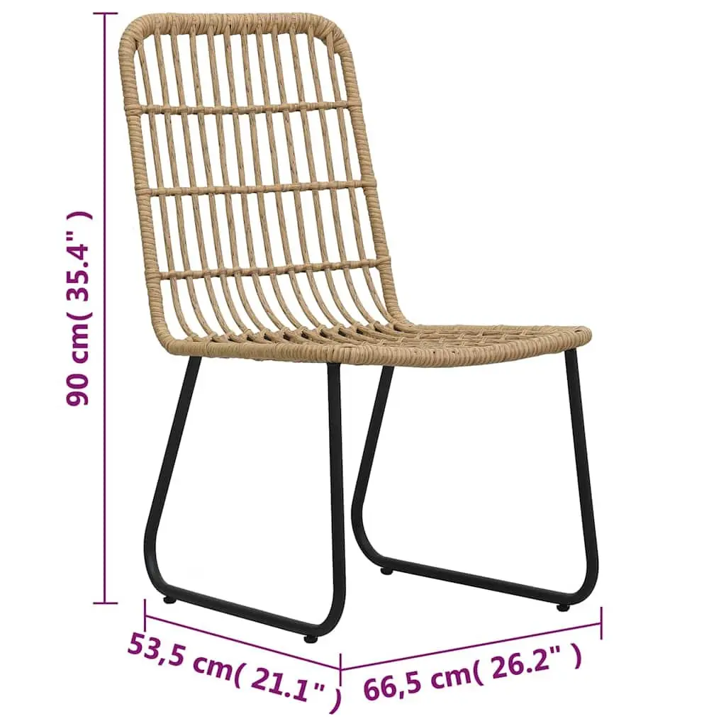 3 Piece Outdoor Bistro Set Poly Rattan Garden Furniture Chairs Coffee Table