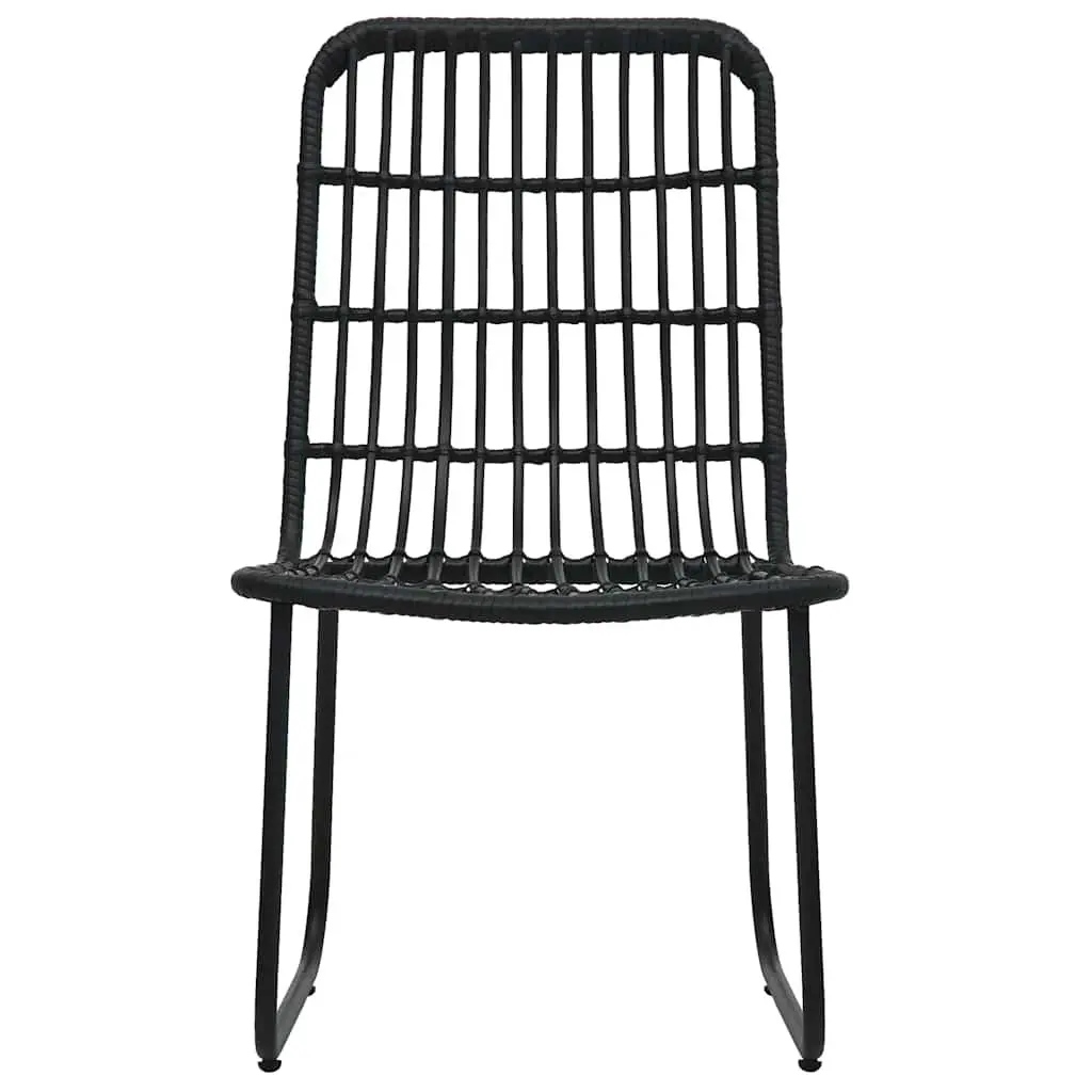 Outdoor Bistro Set Poly Rattan Chairs and Coffee Table for Garden Black 3 Piece