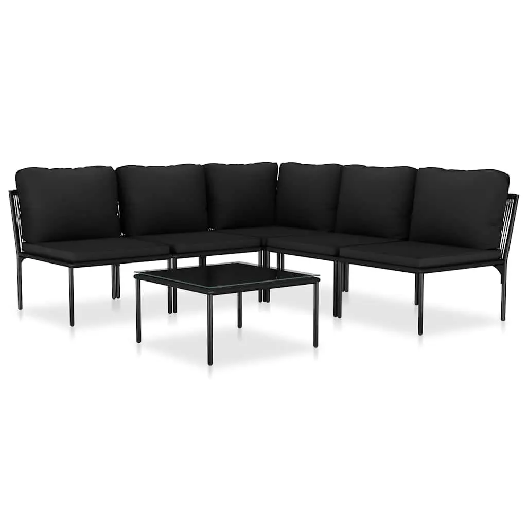 Garden Lounge Set Outdoor Patio Furniture 6 Piece Black Modular