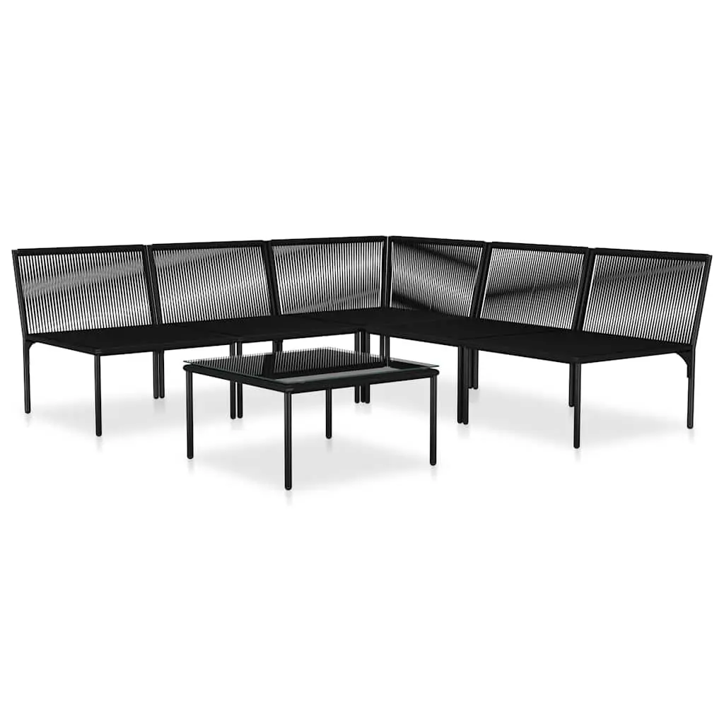Garden Lounge Set Outdoor Patio Furniture 6 Piece Black Modular