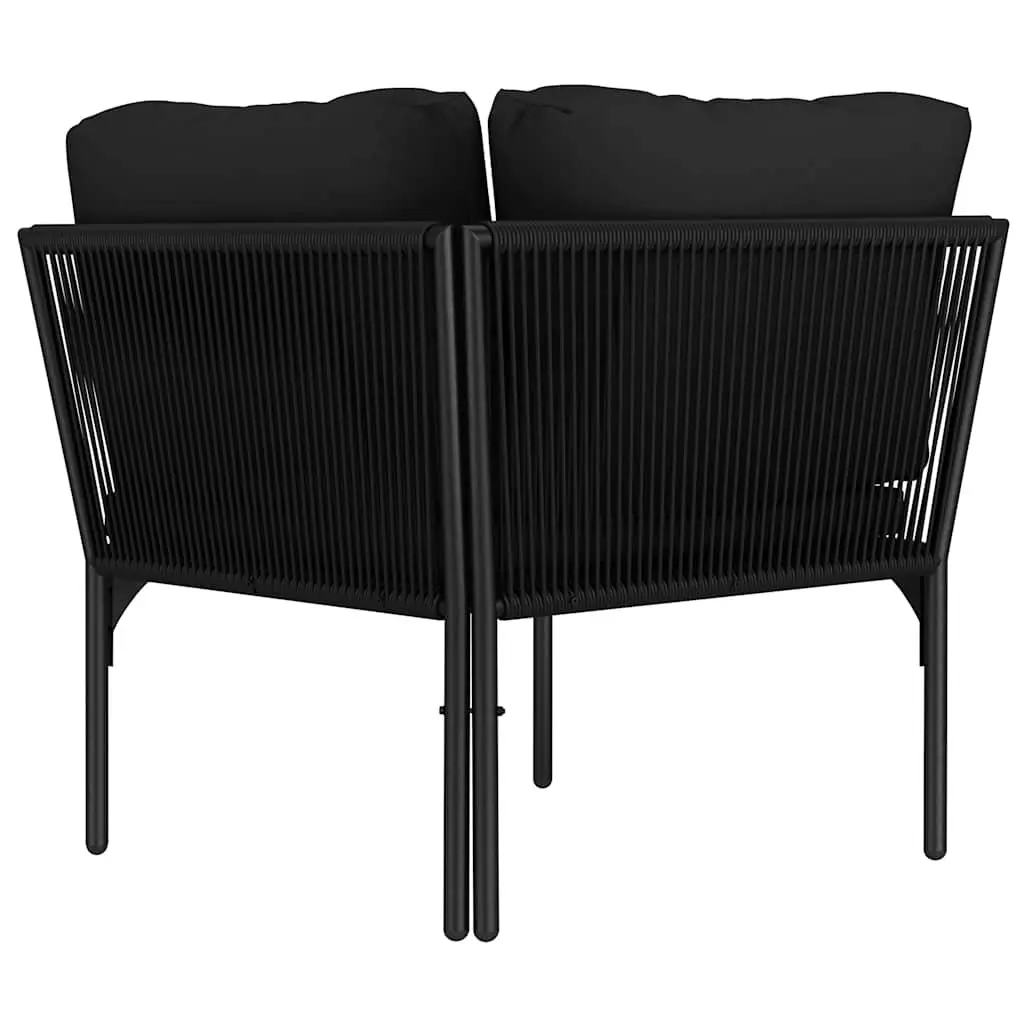 Garden Lounge Set Outdoor Patio Furniture 6 Piece Black PVC Wire