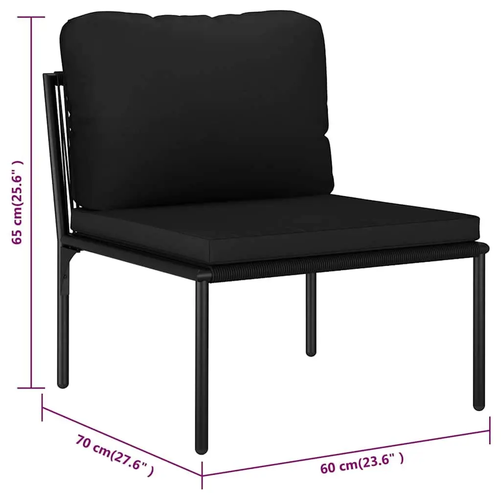 5 Piece Garden Lounge Set Outdoor Furniture Black Patio Sectional
