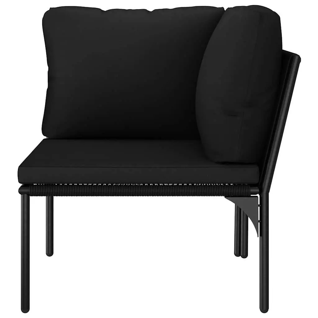 Garden Lounge Set Outdoor Use 6 Piece Black PVC Cushions