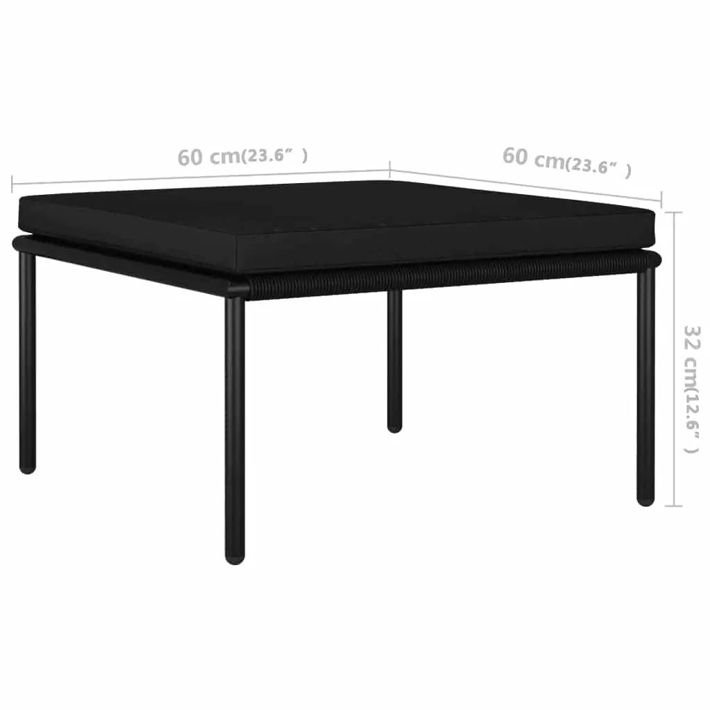 3 Piece Garden Lounge Set Outdoor Use Black PVC Wire