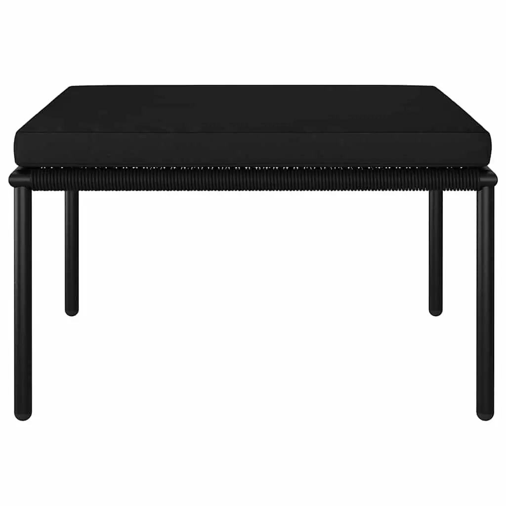 3 Piece Garden Lounge Set Outdoor Use Black PVC Wire