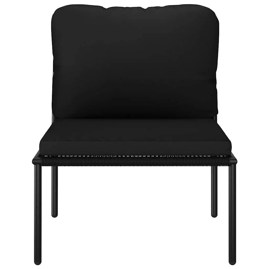 3 Piece Garden Lounge Set Outdoor Patio Furniture Black PVC Cushions Modular