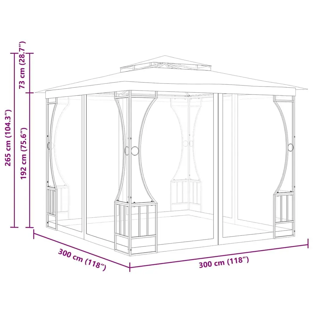 Outdoor Gazebo for Garden 300x300x265 cm Cream