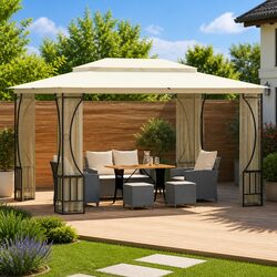 300x400x265cm Gazebo with Steel Frame and Protective Top