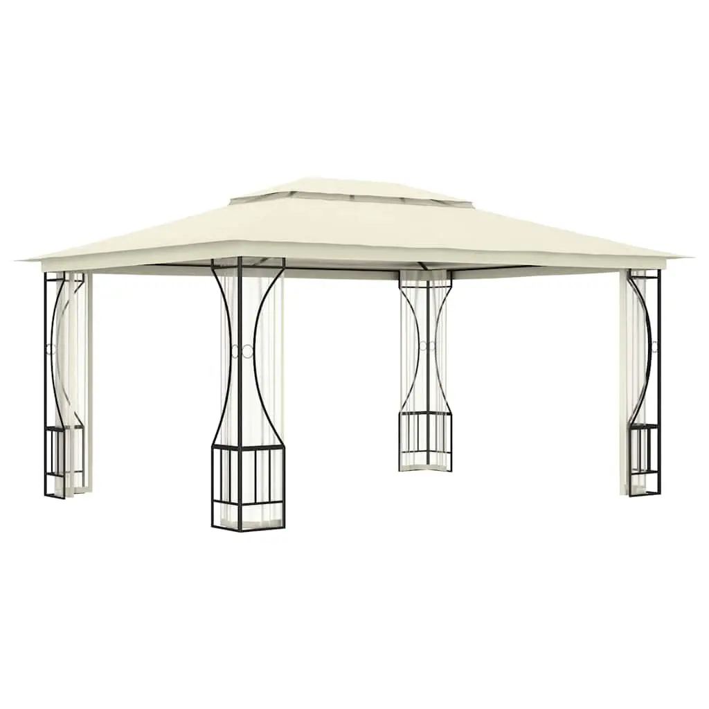 Cream Gazebo with Nets 300x400x265cm Outdoor Canopy for Backyard Events and Parties