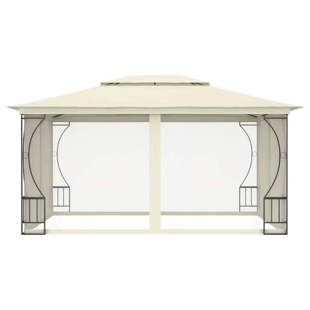 Cream Gazebo with Nets 300x400x265cm Outdoor Canopy for Backyard Events and Parties