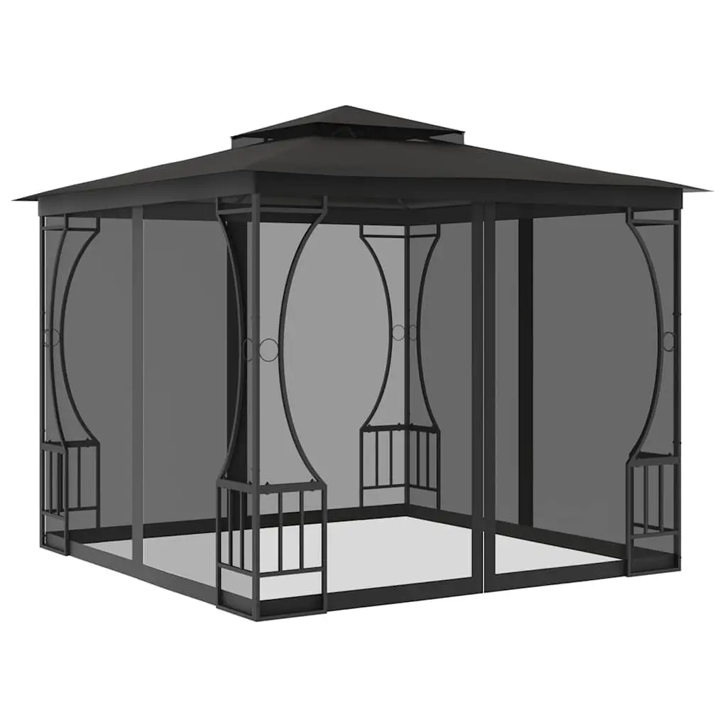 Gazebo with Nets 300x300x265 cm Outdoor Party Tent Backyard Canopy Anthracite