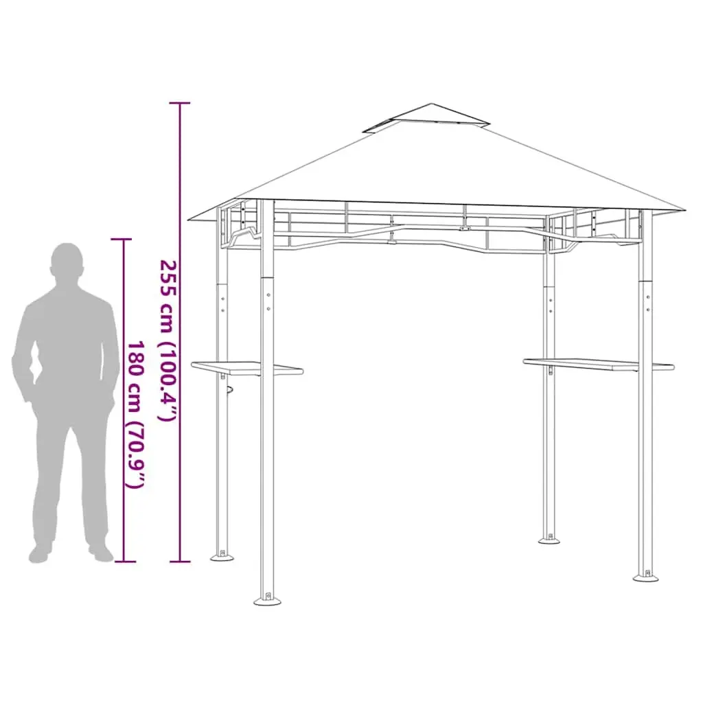 BBQ Gazebo Outdoor Garden Canopy Steel Frame Anthracite Weather Resistant
