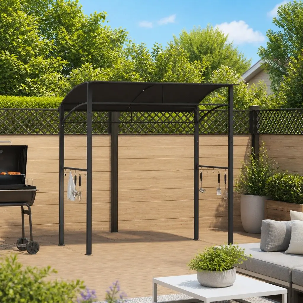 BBQ Gazebo Outdoor 215x150x220 cm Steel Frame Weather Resistant