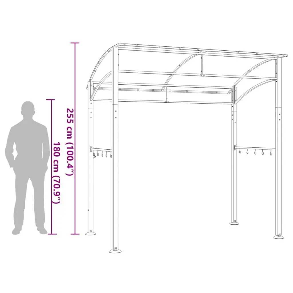 BBQ Gazebo Outdoor 215x150x220 cm Steel Frame Weather Resistant