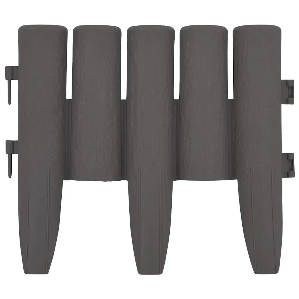 Garden Border Edging 36 Pieces Grey 10 m Lawn Landscape Edge Panels