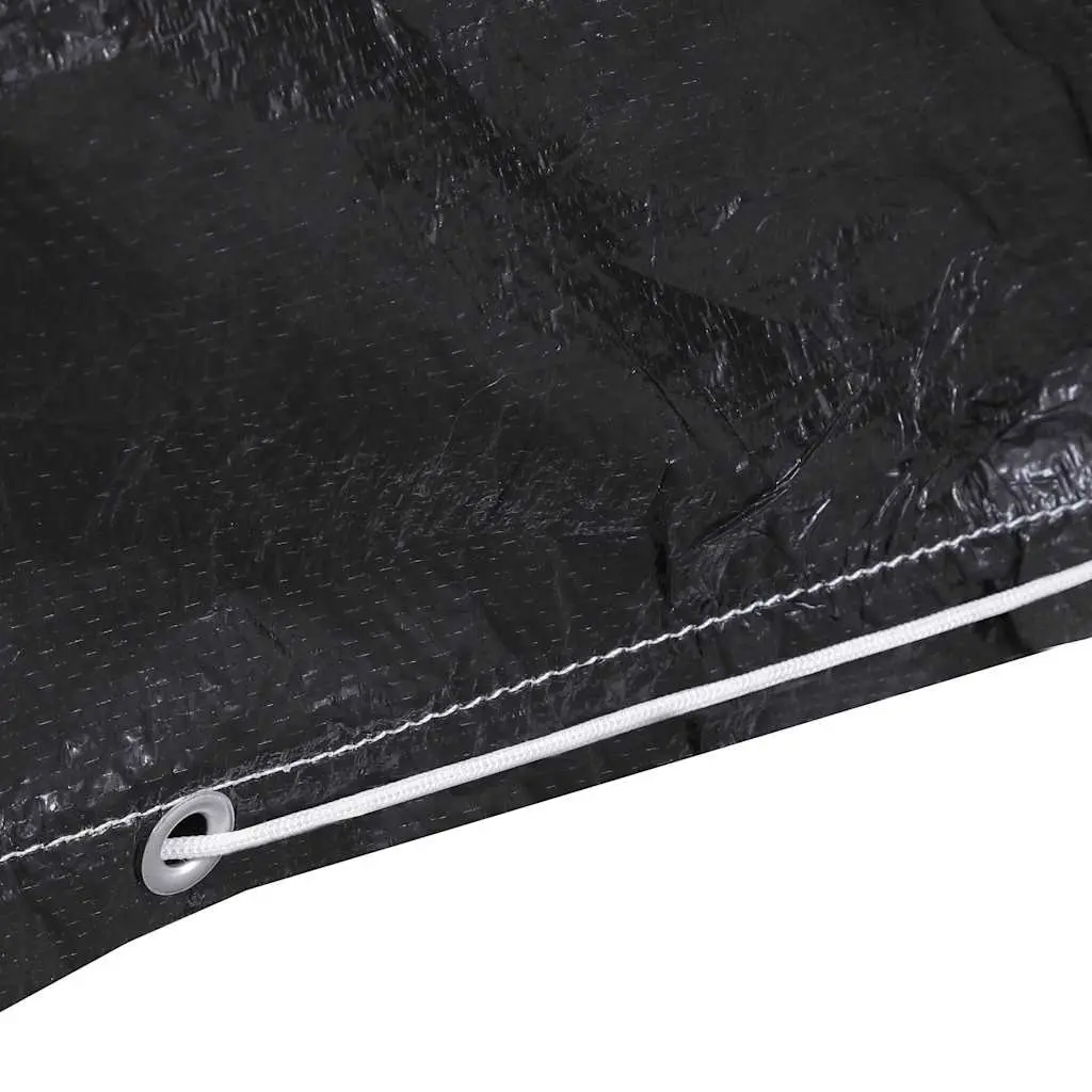 Swing Bench Cover 255x145x170cm Outdoor Furniture Protection Black Polyethylene Water Resistant with Eyelets and Zippers