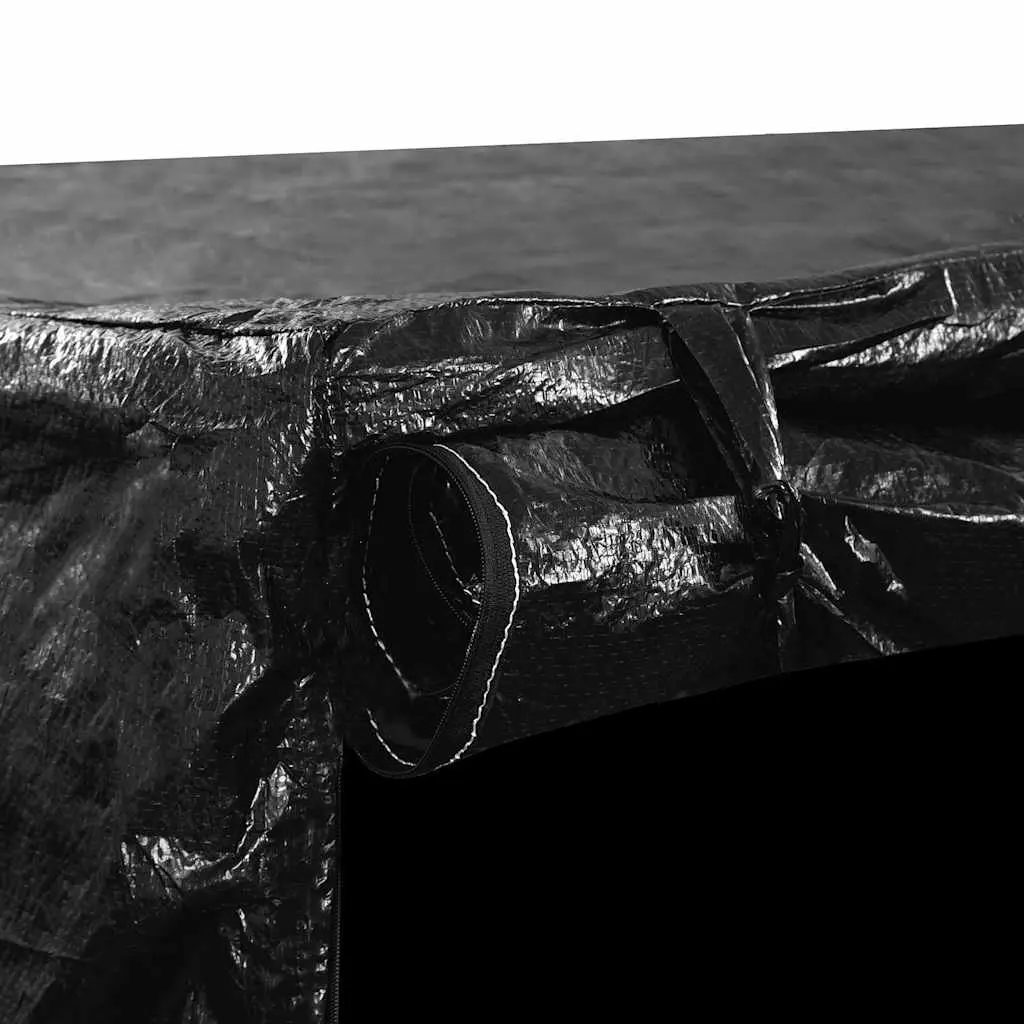 Swing Bench Cover 255x145x170cm Outdoor Furniture Protection Black Polyethylene Water Resistant with Eyelets and Zippers