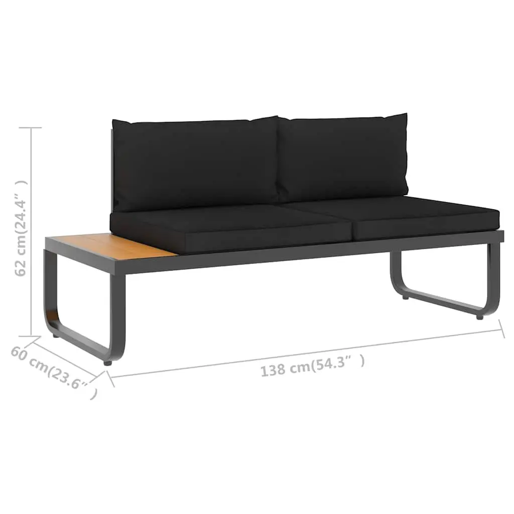 4 Piece Grey Corner Sofa Set for Outdoor Lounge with Seat Back Cushions
